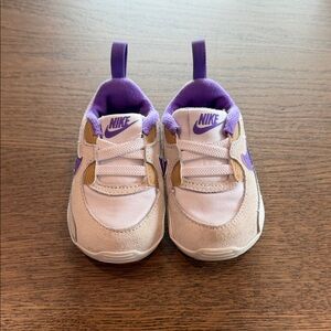 Nike Kids Cream and Purple Trainer Sneakers